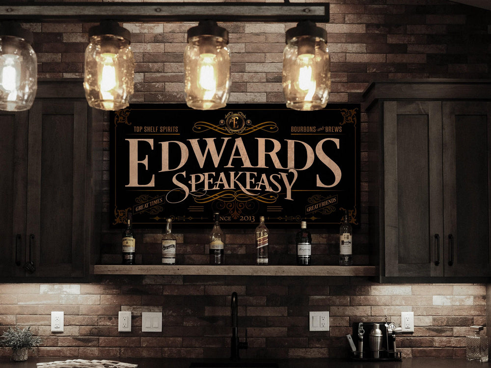 Speakeasy Bar Sign | Personalized Speakeasy Sign | Speakeasy Lounge Sign | Family Name Sign | Family Bar Sign
