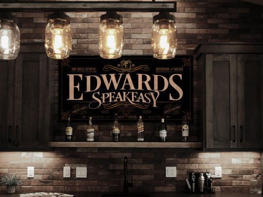 Speakeasy Bar Sign | Personalized Speakeasy Sign | Speakeasy Lounge Sign | Family Name Sign | Family Bar Sign