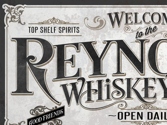 Personalized Whiskey Bar Sign | Customized Bar Sign | Large Personalized Family Name Whiskey Bar Sign | Large Metal or Canvas Wall Art