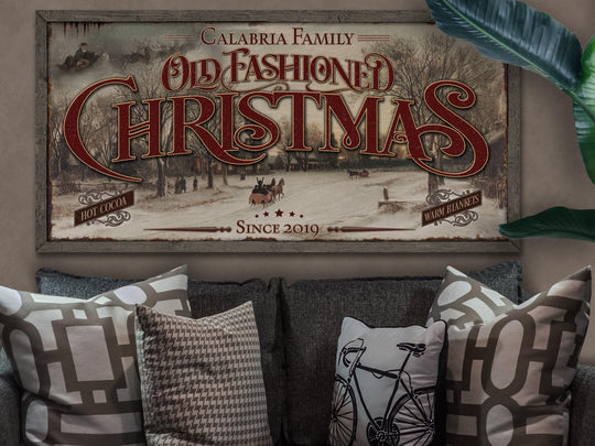 Old Fashioned Christmas | Santa Christmas Decor Sign | Personalized Christmas Sign | Farmhouse Christmas | Farm Wall Decor | Distressed Sign