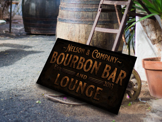 Primitive Farmhouse Bourbon Bar Sign | Personalized Bourbon Sign | Bourbon Lounge Sign | Family Name Bar Sign | Family Bar Sign
