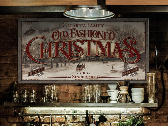 Old Fashioned Christmas | Santa Christmas Decor Sign | Personalized Christmas Sign | Farmhouse Christmas | Farm Wall Decor | Distressed Sign