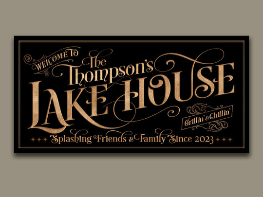 Personalized Lake House on Metal or Canvas! | Custom Family Name Sign | Modern Farmhouse Sign | Summer Lake House Decor | Custom Lake Sign