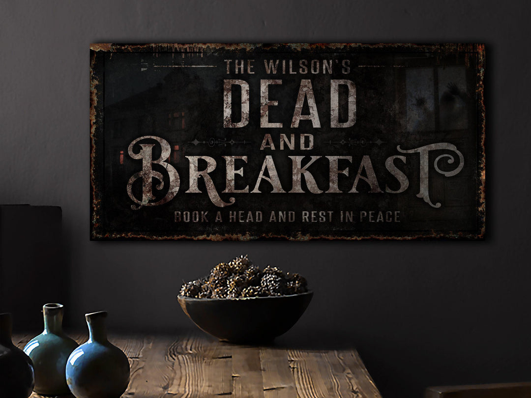 Dead and Breakfast Halloween Sign | Creepy Halloween Sign | Farmhouse Sign | Ranch House Plans | Farm Wall Decor | Distressed Sign