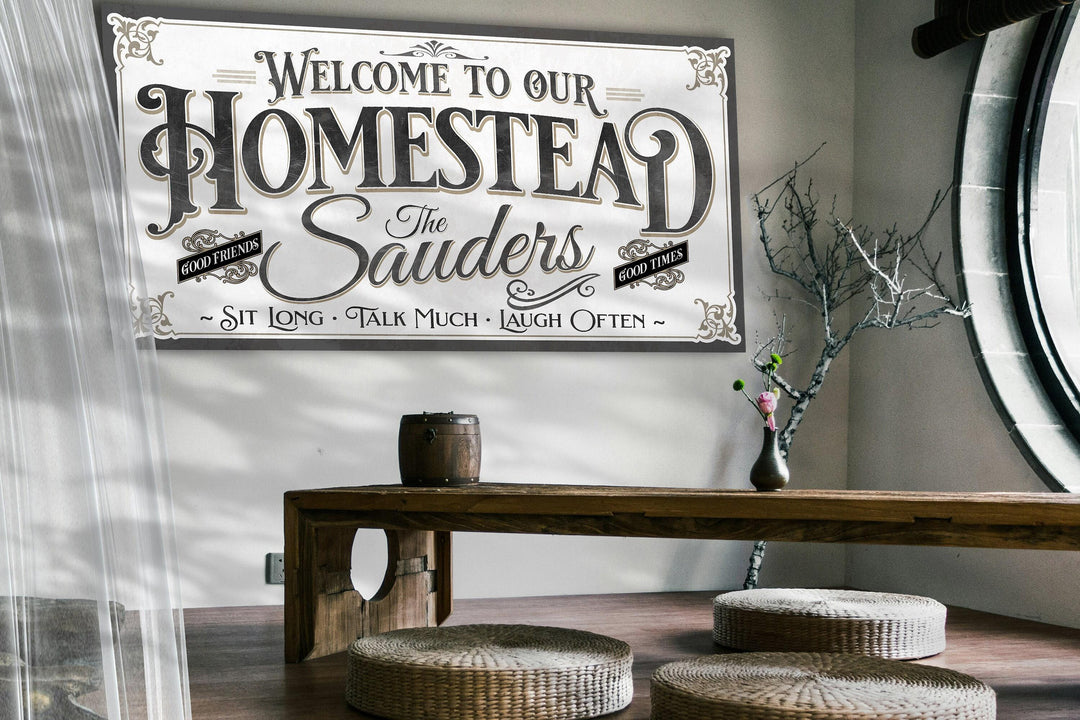 Personalized Family Name Homestead Sign