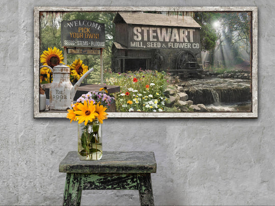 Sunflower Market Sign | Custom Family Name Sign | Sunflower Oil | Vintage Farmhouse Decor | Spring Wall Decor | Large Sign | Fresh Flowers