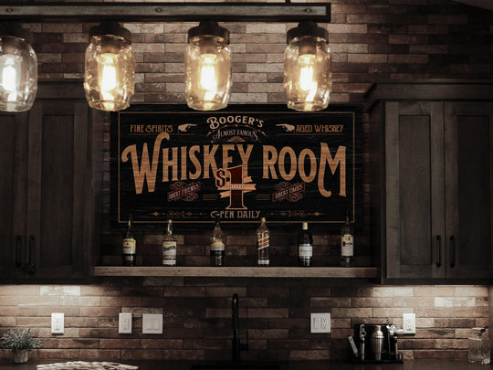 Custom Whiskey Room Sign | Family Bar Sign | Distressed Wood Grain Whiskey Sign | Family Name Whiskey Sign | Personalized Name Bar Sign