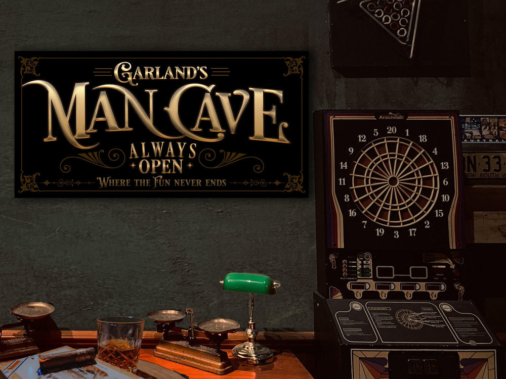 Man Cave Sign | Man Cave Decor | Man Cave Art | Family Name Sign | Personalized Sign