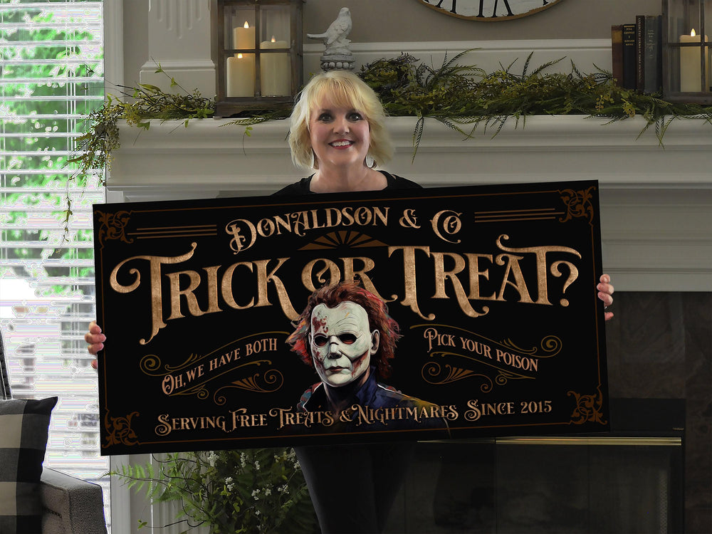 Personalized Michael Myers Sign | Creepy Halloween Sign | Spooky Sign | Scary Halloween Sign | All Hallows' Eve | Michael Myers Sign