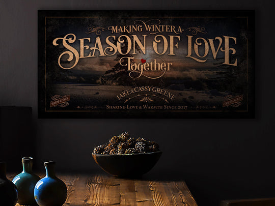 Winter Valentine's Day Sign | Rustic Winter Sign | Valentine Sign | Vintage Holiday | Established Wall Art | Metal Print