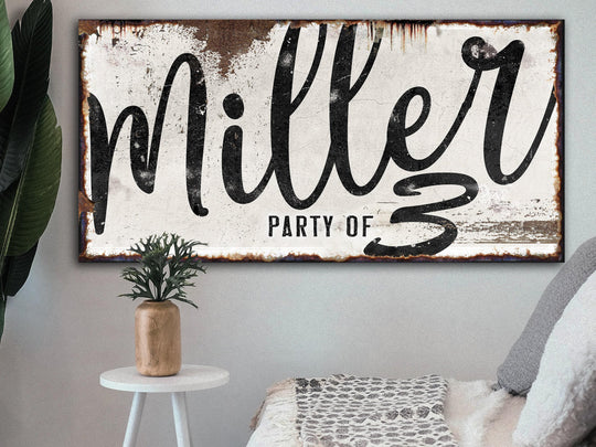 Party of Family Sign | Rustic Family Party of Sign | Large Personalized Family Party of Sign | Large Canvas Wall Art | Large Metal Wall Art