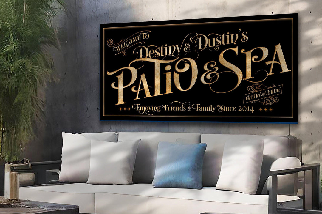 Personalized Patio & Spa Family Name Sign