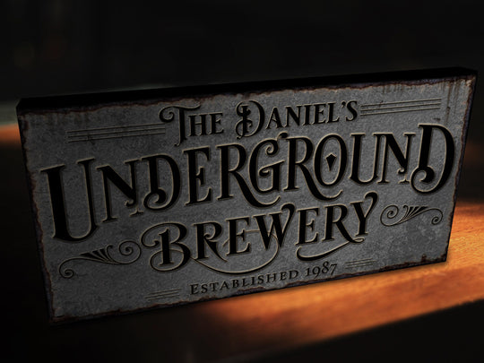 Underground Brewery Sign | Personalized Brewery Bar Sign | Lower Level Beer Brewery Sign | Man Cave Decor | Customized Brewery Bar Sign