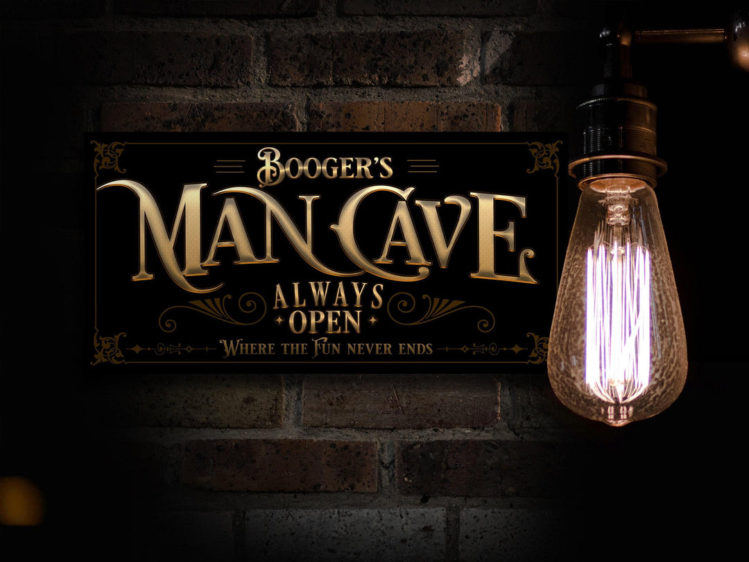 Man Cave Sign | Man Cave Decor | Man Cave Art | Family Name Sign | Personalized Sign