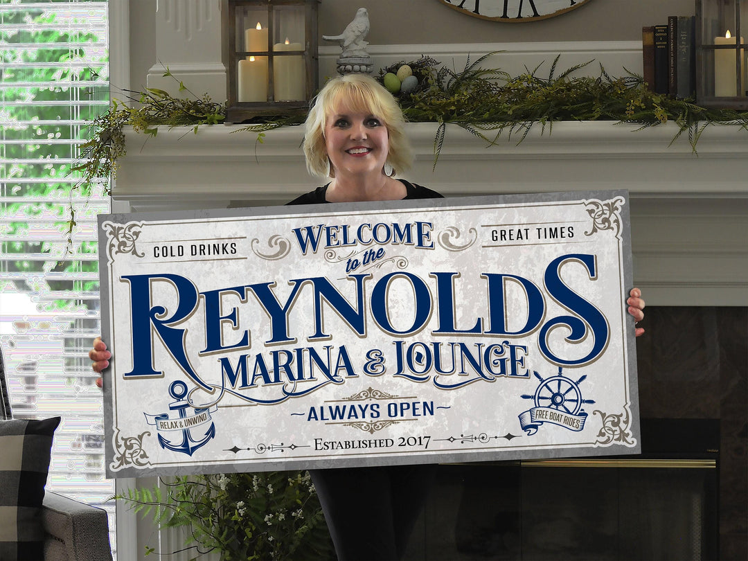 Personalized Family Name Lake House Sign | Family Name Marina Sign | Family Marina Lake House | Summer Lake House Decor | Custom Lake Sign