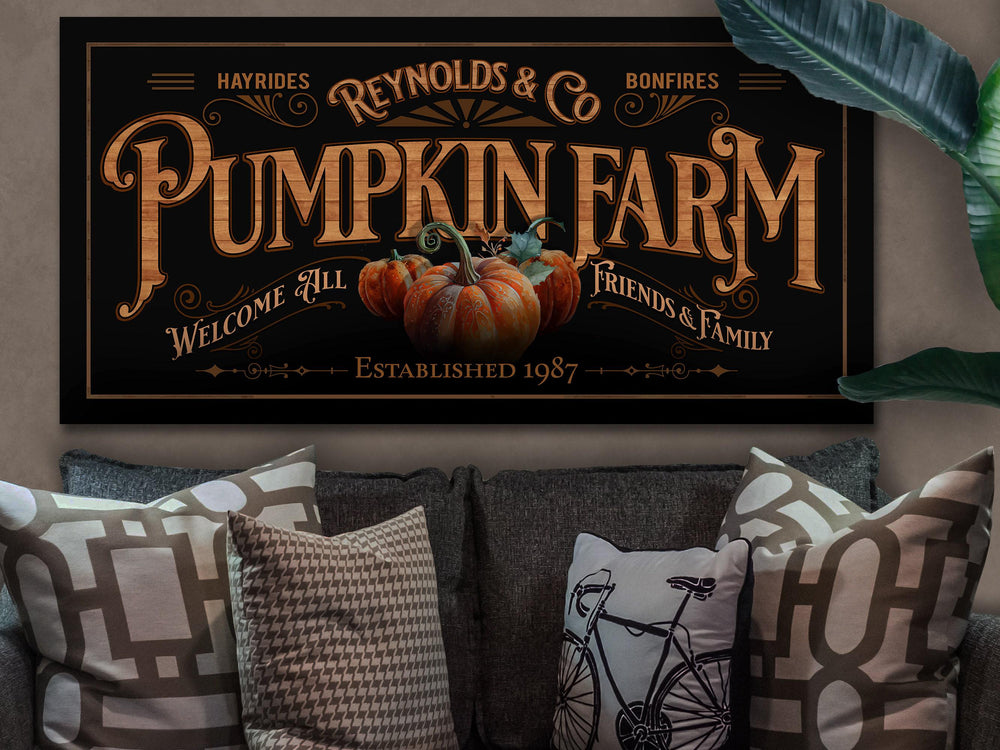 Custom Pumpkin Farm Sign | Pumpkin Patch Sign | Family Name Fall Decor | Autumn Vintage Sign | Farm Wall Decor | Vintage Personalized Sign