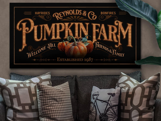 Custom Pumpkin Farm Sign | Pumpkin Patch Sign | Family Name Fall Decor | Autumn Vintage Sign | Farm Wall Decor | Vintage Personalized Sign