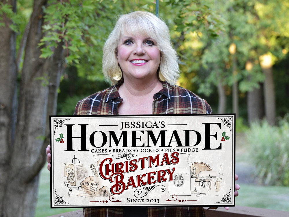Kitchen Bakery Christmas Sign | Christmas Decor Sign | Personalized Family Christmas Sign | Farmhouse Christmas | Lightly Distressed Sign