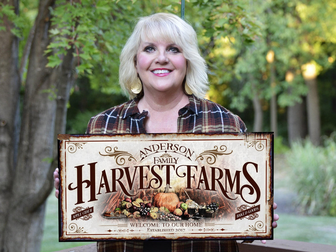 Harvest Farm Sign | Fall Harvest Sign | Rustic Fall Decor | Autumn Vintage Sign | Farm Wall Decor | Distressed Fall Sign