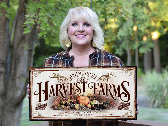 Harvest Farm Sign | Fall Harvest Sign | Rustic Fall Decor | Autumn Vintage Sign | Farm Wall Decor | Distressed Fall Sign