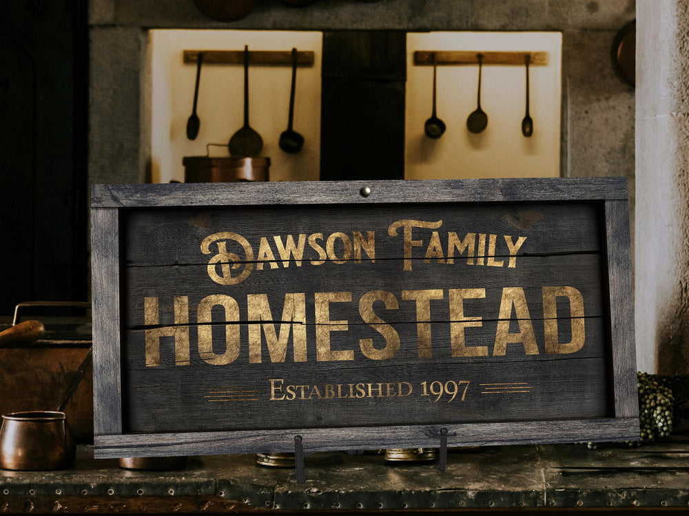 Personalized Homestead Sign, Primitive Wood Homestead Sign, Family Name Distressed Sign, Rustic Farmhouse, Homestead Sign, Est. Year Gift