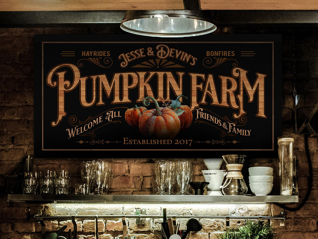 Custom Pumpkin Farm Sign | Pumpkin Patch Sign | Family Name Fall Decor | Autumn Vintage Sign | Farm Wall Decor | Vintage Personalized Sign