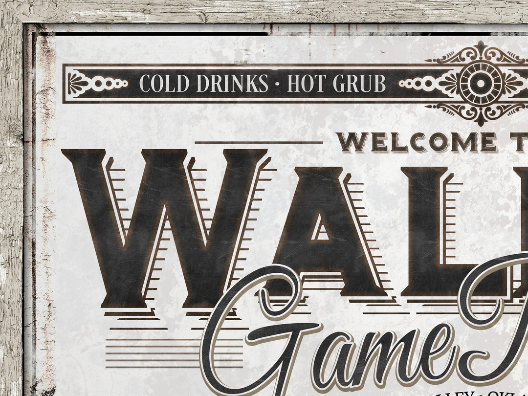 Personalized Game Room Sign - Metal or Canvas | Custom Game Room Sign | Personalized Family Game Room Sign | Large Metal Wall Art