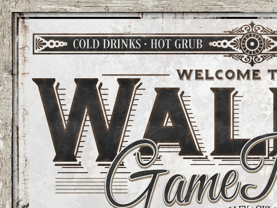 Personalized Game Room Sign - Metal or Canvas | Custom Game Room Sign | Personalized Family Game Room Sign | Large Metal Wall Art
