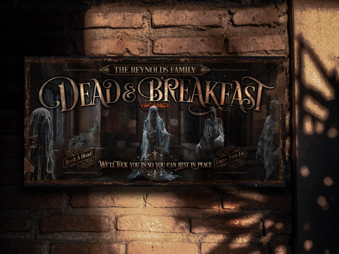 Dead and Breakfast Halloween Sign | Ghostly Halloween Sign | Halloween Ghost Sign | Scary Halloween Sign | Outdoor or Indoor Halloween Sign