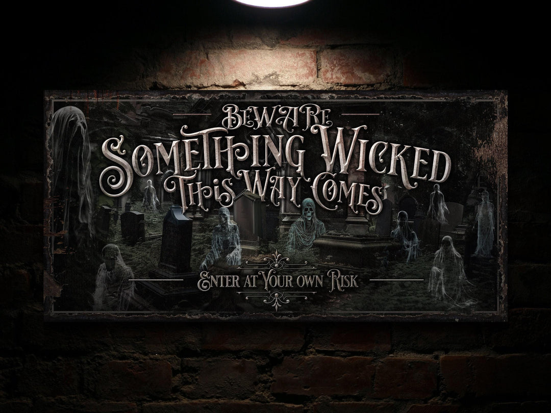 Something Wicked Halloween Sign | Ghostly Halloween Sign | Halloween Ghost Sign | Scary Halloween Sign | Outdoor or Indoor Halloween Sign