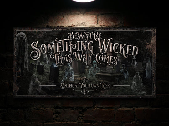 Something Wicked Halloween Sign | Ghostly Halloween Sign | Halloween Ghost Sign | Scary Halloween Sign | Outdoor or Indoor Halloween Sign