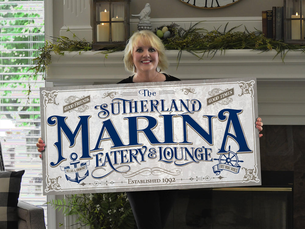Personalized Family Lake House Sign | Custom Family Name Marina Sign | Family Marina Lake House | Summer Lake House Decor | Custom Lake Sign