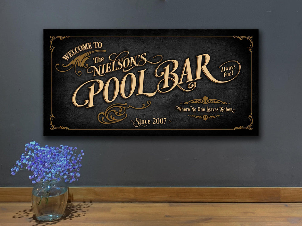Pool Bar Sign Personalized, Bar Wall Decor, Personalized Bar Sign, Vintage Bar Signage