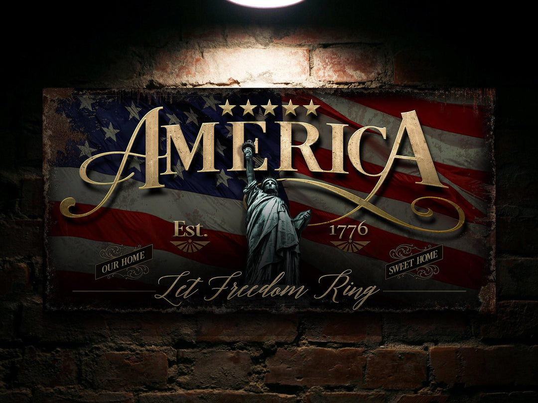 4th of July Sign | Patriotic America Sign | 1776 Decor | Patriotic Decor | Summer Wall Decor | Independence Day Sign