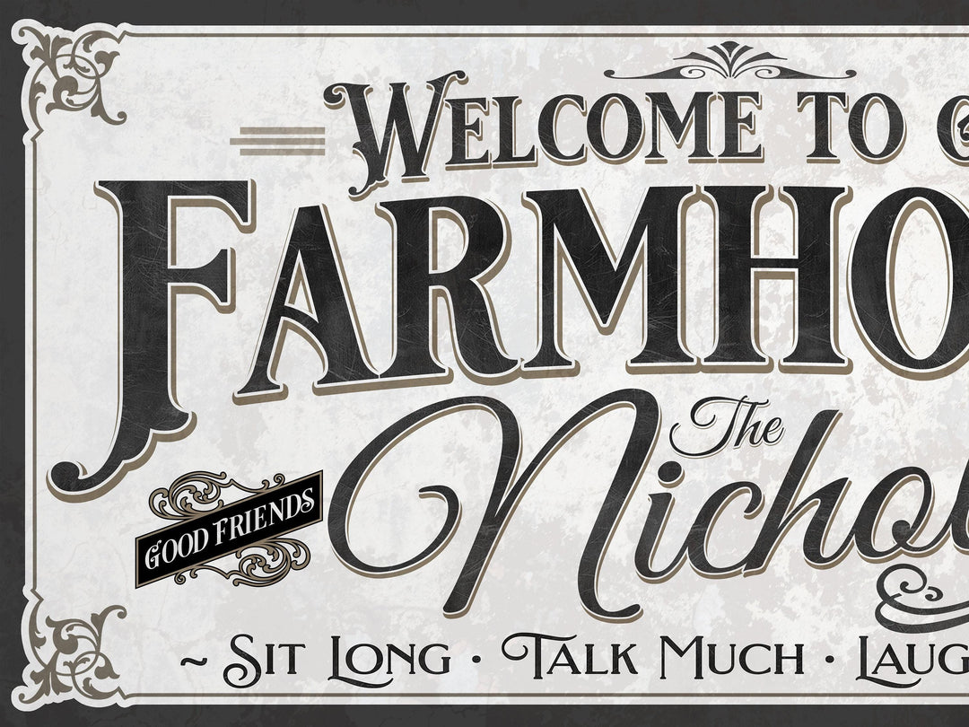 Personalized Family Name Farmhouse Sign, Last Name Farmhouse Sign, Modern Farmhouse Personalized Name Sign, Vintage Home Wall Decor