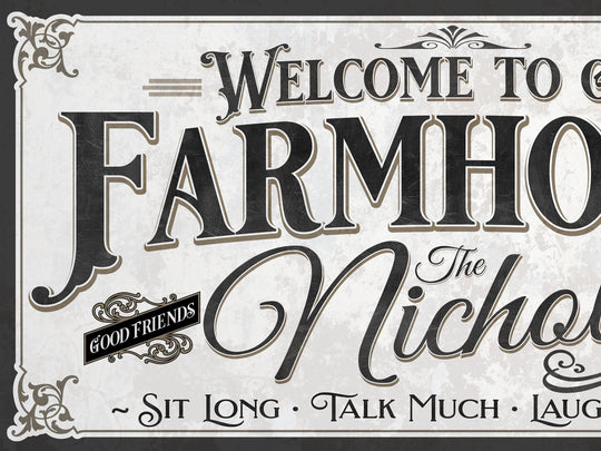 Personalized Family Name Farmhouse Sign, Last Name Farmhouse Sign, Modern Farmhouse Personalized Name Sign, Vintage Home Wall Decor