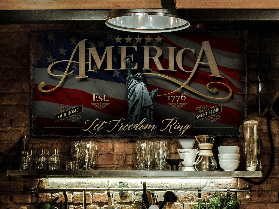4th of July Sign | Patriotic America Sign | 1776 Decor | Patriotic Decor | Summer Wall Decor | Independence Day Sign