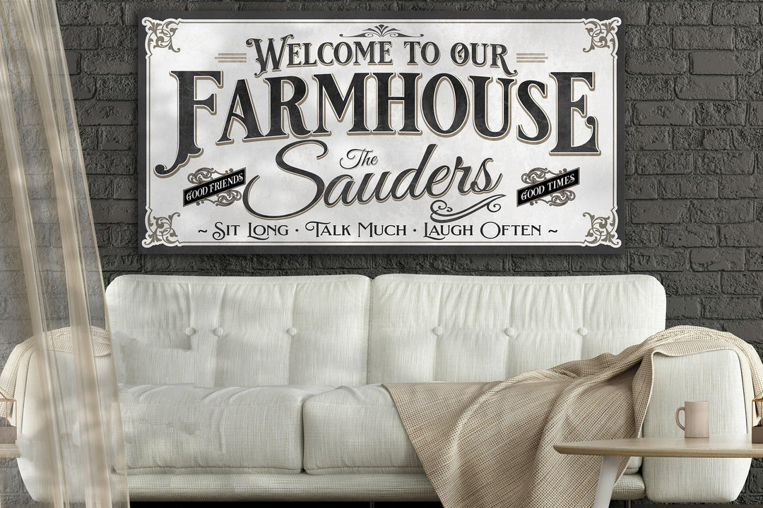 Personalized Family Name Farmhouse Sign.