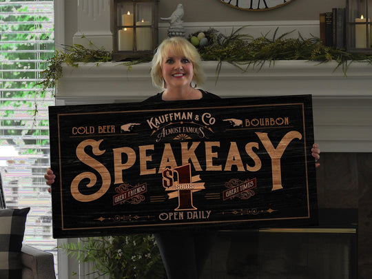 Custom Speakeasy Sign | Family Bar Sign | Distressed Wood Grain Speakeasy | Family Name Speakeasy Sign | Personalized Name Patio Sign