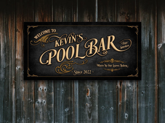 Pool Bar Sign Personalized, Bar Wall Decor, Personalized Bar Sign, Vintage Bar Signage