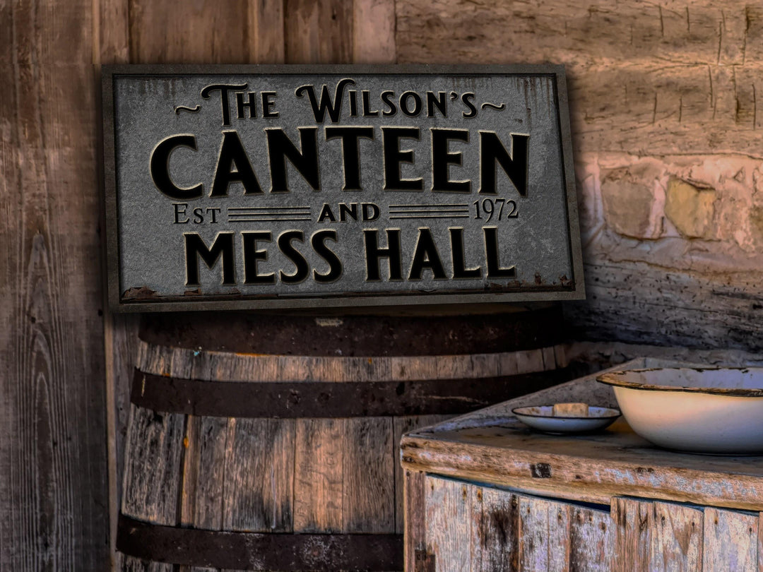 Canteen and Mess Hall Family Kitchen Sign