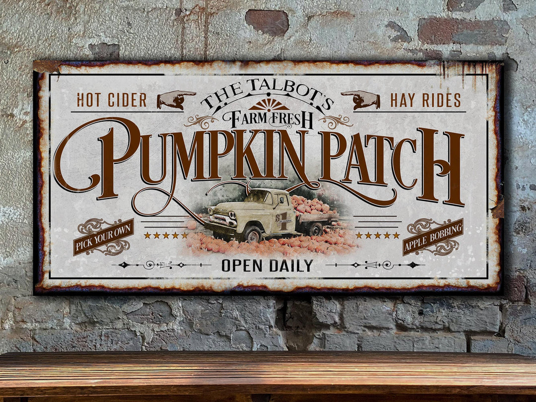 Pumpkin Patch Sign | Pumpkin Farm Sign | Rustic Fall Decor | Autumn Vintage Sign | Farm Wall Decor | Distressed Fall Pumpkin Sign
