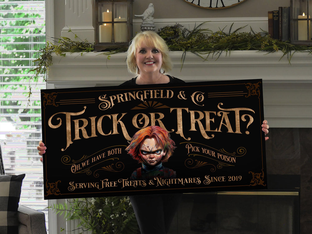 Personalized Halloween Chucky Sign | Creepy Chucky Sign | Spooky Sign | Scary Halloween Sign | All Hallows' Eve | Chucky Halloween Sign