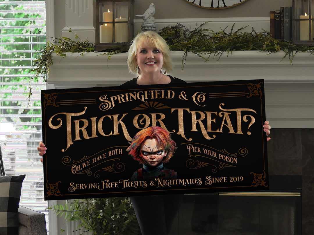 Personalized Halloween Chucky Sign | Creepy Chucky Sign | Spooky Sign | Scary Halloween Sign | All Hallows' Eve | Chucky Halloween Sign
