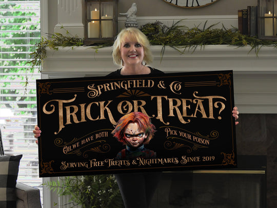 Personalized Halloween Chucky Sign | Creepy Chucky Sign | Spooky Sign | Scary Halloween Sign | All Hallows' Eve | Chucky Halloween Sign