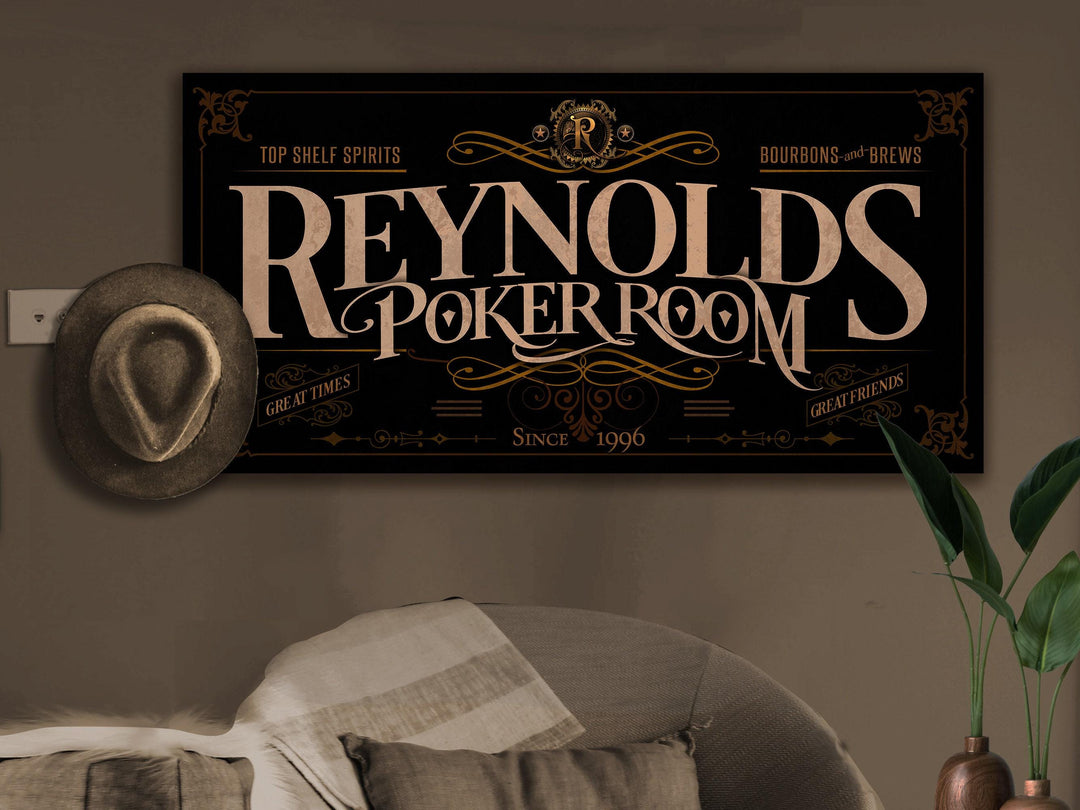 Poker Room Sign | Personalized Poker Room Sign | Poker Sign | Family Name Sign | Family Bar Sign