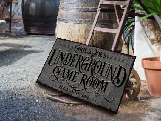 Basement Game Room Sign | Personalized Game Room Sign | Lower Level Sign | Man Cave Decor | Customized Game Room Sign for Lower Level