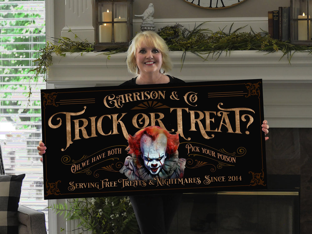 Personalized Halloween Pennywise Sign | Creepy Pennywise Sign | Spooky Sign | Scary Halloween Sign | All Hallows' Eve | It Clown Sign