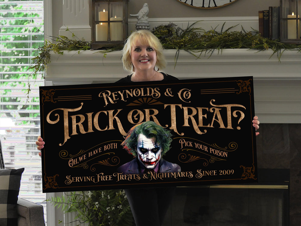 Personalized Halloween Joker Sign | Creepy Joker Sign | Spooky Sign | Scary Halloween Sign | All Hallows' Eve | Joker Halloween Sign