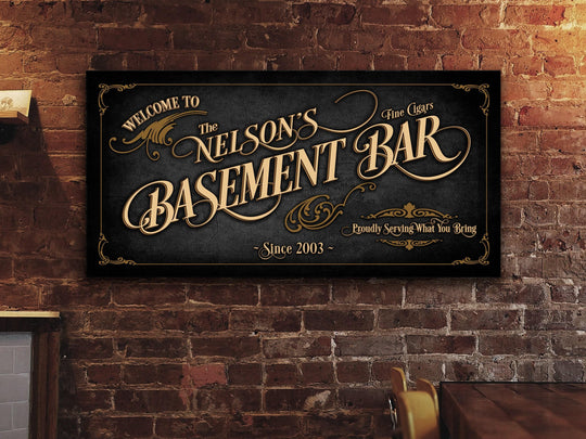 Basement Bar Sign Personalized, Bar Wall Decor, Personalized Bar Sign, Vintage Bar Signage